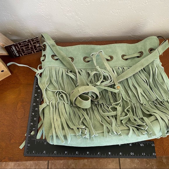 Chocolate New York mint green leather bucket bag - Picture 13 of 13
